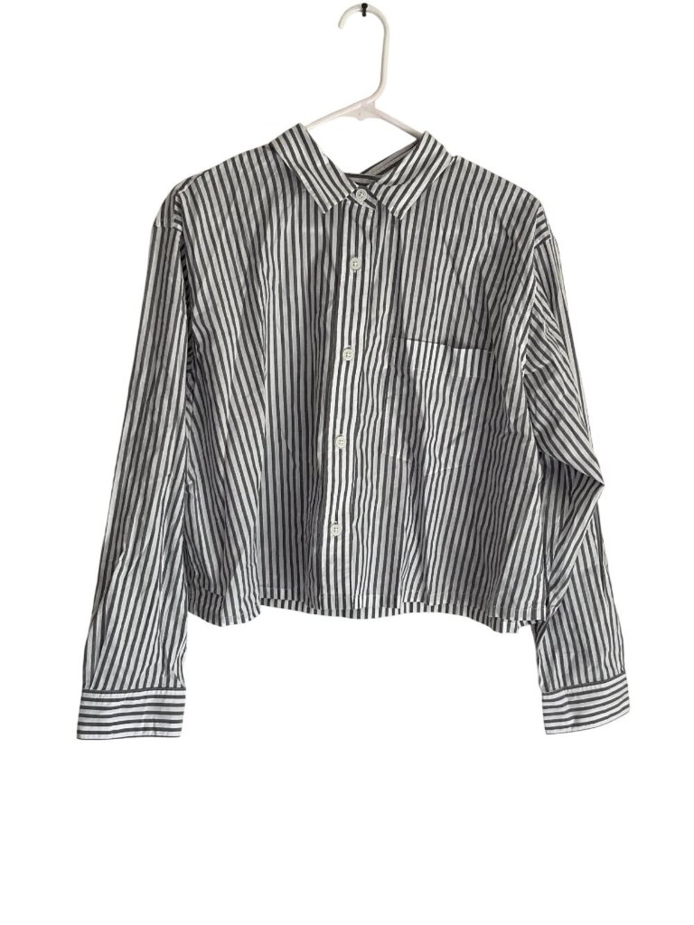 Everlane The Way-Short Shirt in Silky Cotton Periscope Bone Large New Womens - Picture 4 of 11